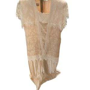 1980s Vintage Jessica McClintock Peach Dress